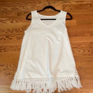 White fringed top.